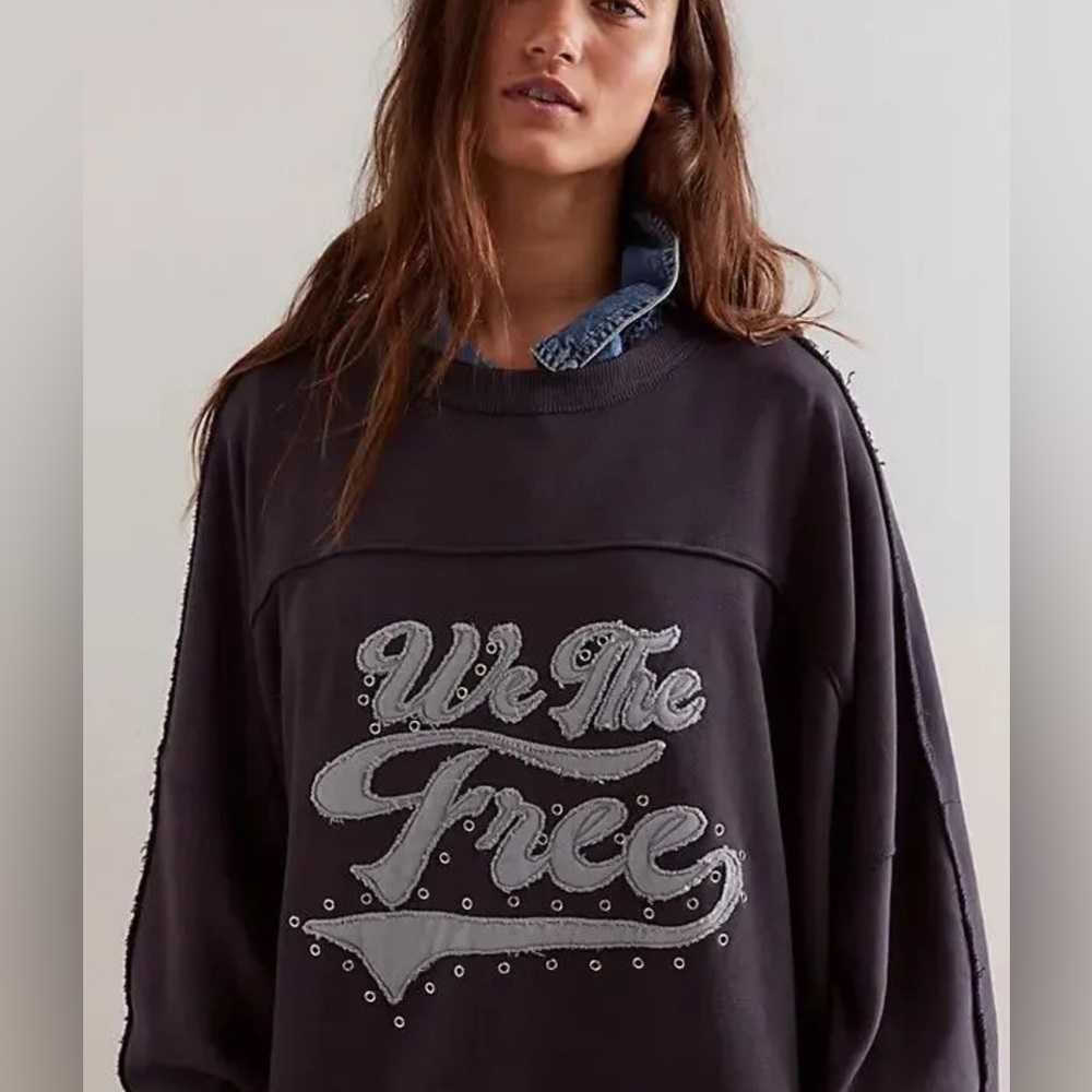 Free People We The Free What A Stud Sweatshirt M NWOT - Picture 3 of 6